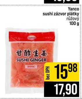 Yanco sushi zázvor plátky růžový 100 g