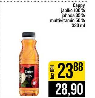 Cappy jablko 100% jahoda 35% multivitamin 50% 330 ml