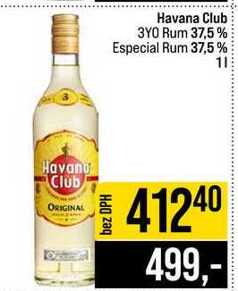 Havana Club 3YO Rum 37,5% Especial Rum 37,5% 1l