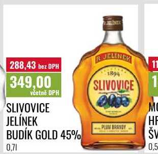 SLIVOVICE JELÍNEK BUDÍK GOLD 45% 0,7l