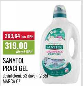 SANYTOL PRACÍ GEL 2,65l/53 dávek
