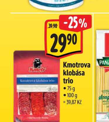 Kmotrova klobása trio 75 g