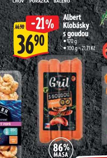 Albert Klobásky s goudou 170 g
