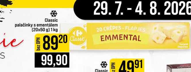 Classic palačinky s ementálem (20x50 g) 1kg