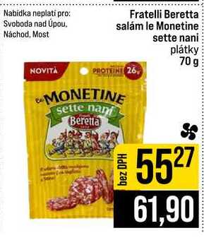 Fratelli Beretta salám le Monetine sette nani plátky 70 g 