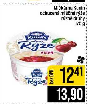 Mlékárna Kunín ochucená mléčná rýže různé druhy 175 g