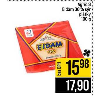 Agricol Eidam 30% sýr plátky 100 g 