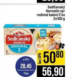 Sedlčanský Hermelín sýr rodinné balení 2 ks 2x100 g 