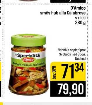 D'Amico směs hub alla Calabrese v oleji 280 g