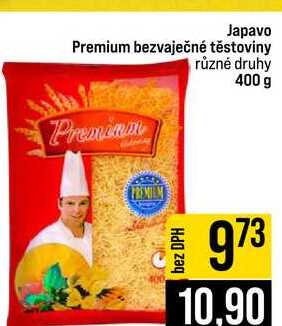 Japavo Premium bezvaječné těstoviny různé druhy 400 g