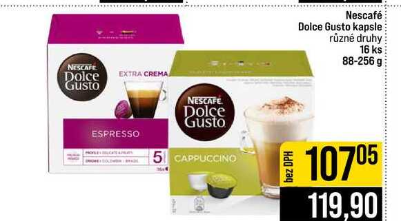 Nescafé Dolce Gusto kapsle různé druhy 16 ks 88-256 g