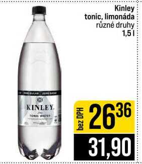 Kinley tonic, limonáda různé druhy 1,5l