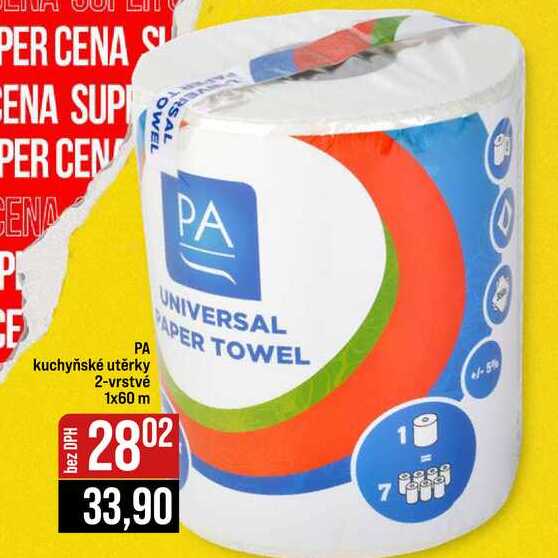 PA kuchyňské utěrky bez DPH 2-vrstvé 1x60 m