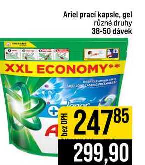 Ariel prací kapsle, gel různé druhy 38-50 dávek