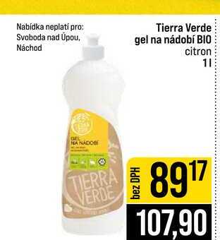 Tierra Verde gel na nádobí BIO citron 1l
