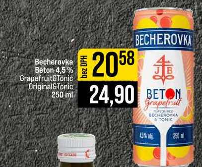 Becherovka Beton 4,5% Grapefruit&Tonic Original&Tonic 250 ml