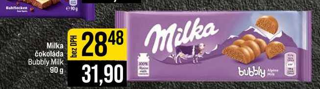 Milka čokoláda Bubbly Milk 90 g