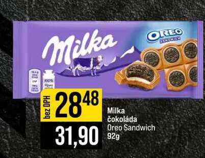 Milka čokoláda Oreo Sandwich 92g