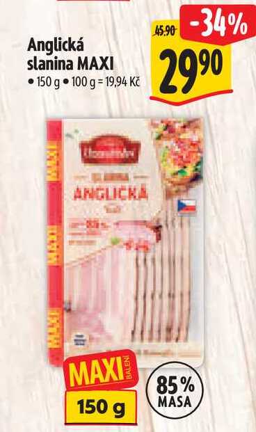 Anglická slanina MAXI 150 g