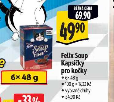Felix Soup Kapsičky pro kočky 6x48 g