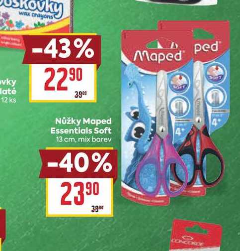 Nůžky Maped Essentials Soft 13 cm, mix barev