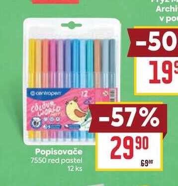 Popisovače 7550 red pastel 12 ks