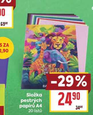Složka pestrých papírů A4 20 listů