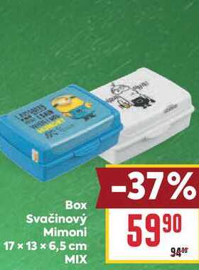 Box Svačinový Mimoni 17 × 13 × 6,5 cm MIX