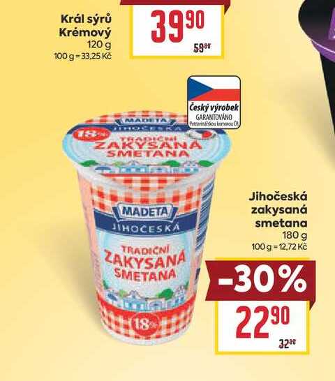Jihočeská zakysaná smetana 180 g