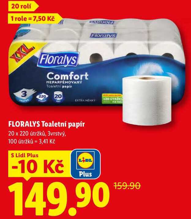 FLORALYS Toaletní papír, 20 rolí