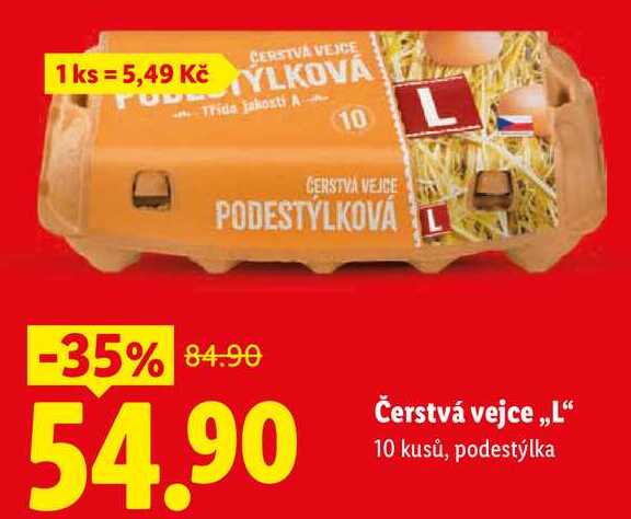 Čerstvá vejce,,L", 10 kusů
