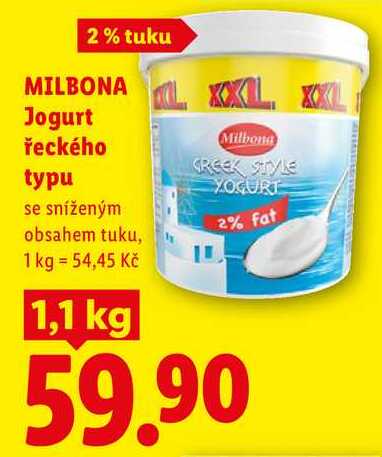 MILBONA Jogurt řeckého typu, 1,1 kg