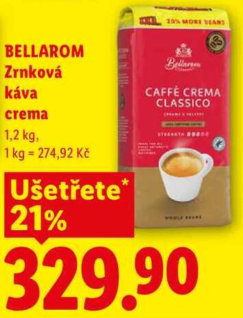 BELLAROM Zrnková káva crema, 1,2 kg