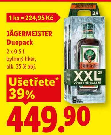 JÄGERMEISTER Duopack, 2x 0,5 l