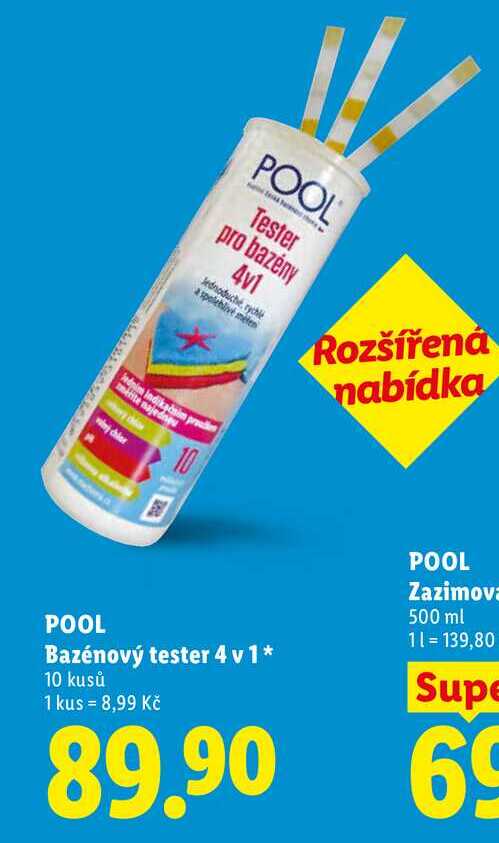 POOL Bazénový tester 4 v 1, 10 kusů