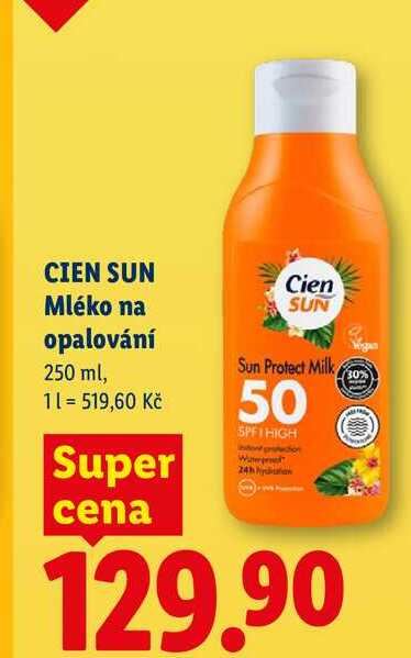 CIEN SUN Mléko na opalování, 250 ml