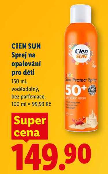 CIEN SUN Sprej na opalování pro děti, 150 ml