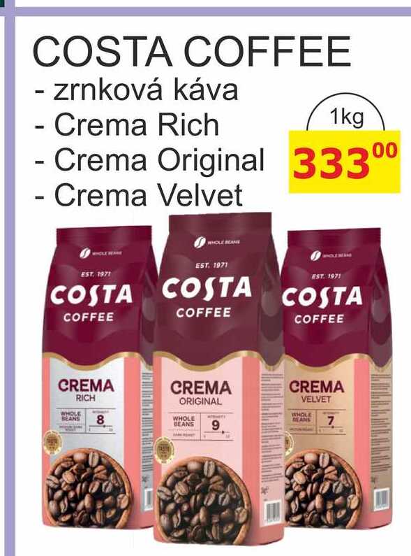 COSTA COFFEE - zrnková káva 1kg