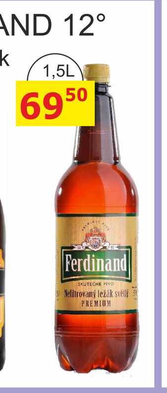 Ferdinand Premium ležák světlý pivo 1,5l PET