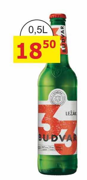 BUDVAR 33, světlý ležák 0,5l