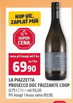 LA PIAZZETTA PROSECCO PROSECCO DOC FRIZZANTE 0,75l