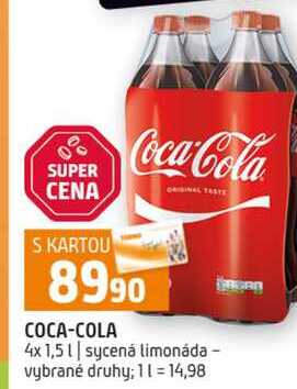 COCA-COLA 4x 1,5l sycená limonáda vybrané druhy