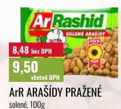 ArR ARAŠÍDY PRAŽENÉ, solené, 100g