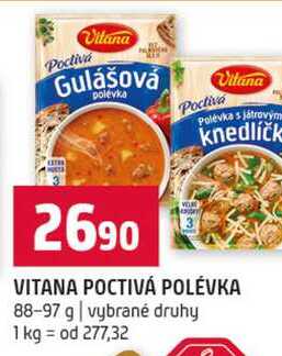 VITANA POCTIVÁ POLÉVKA 88-97 g vybrané druhy 