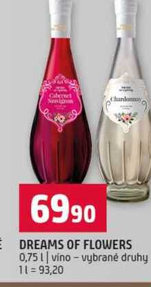 DREAMS OF FLOWERS 0,75l vino vybrané druhy