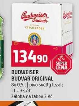 BUDWEISER BUDVAR ORIGINAL 8x 0,5l pivo světlý ležák