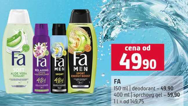 FA 150 ml deodorant 400 ml sprchový gel 