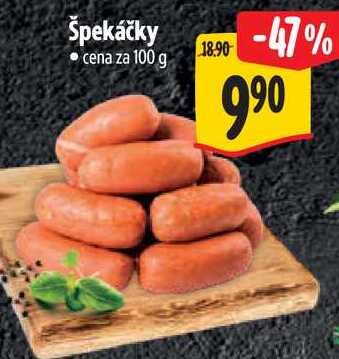 Špekáčky, cena za 100 g