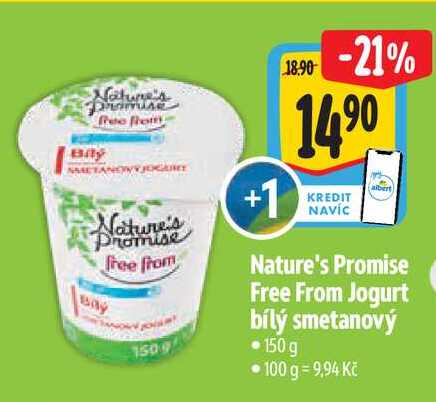 Nature's Promise Free From Jogurt bílý smetanový, 150 g