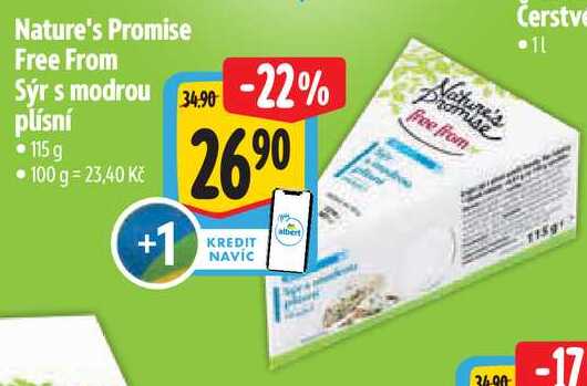 Nature's Promise Free From Sýr s modrou plísní, 115 g 